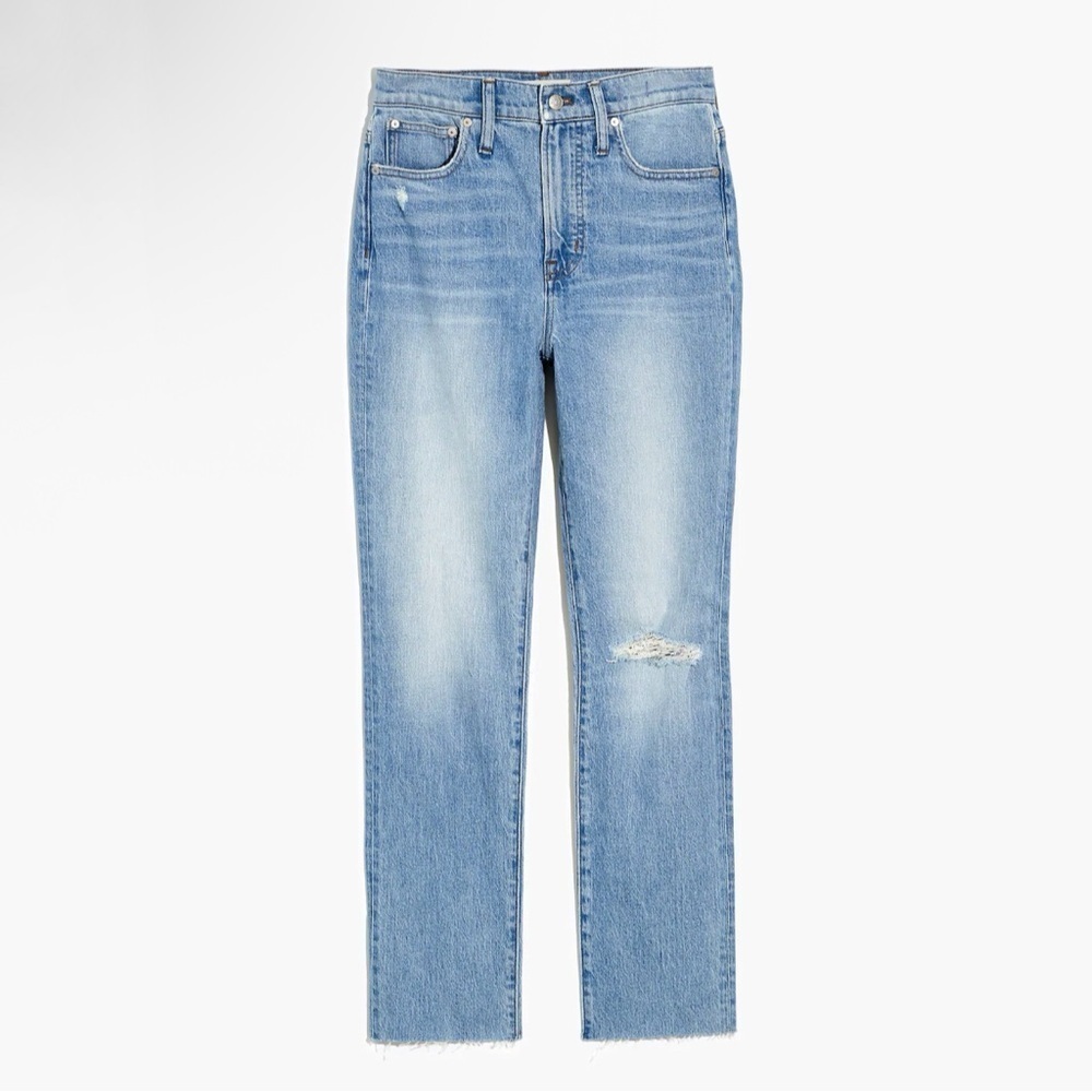 NWT Madewell Petite Perfect Vintage Jean High Waist Distressed Denim Coney 27P